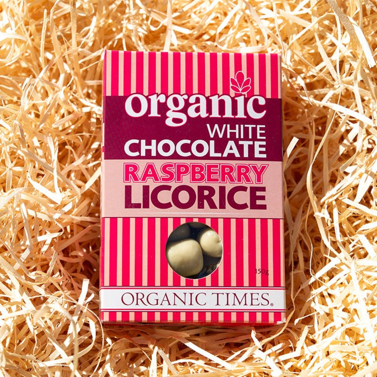 Organic Times White Chocolate Raspberry Licorice